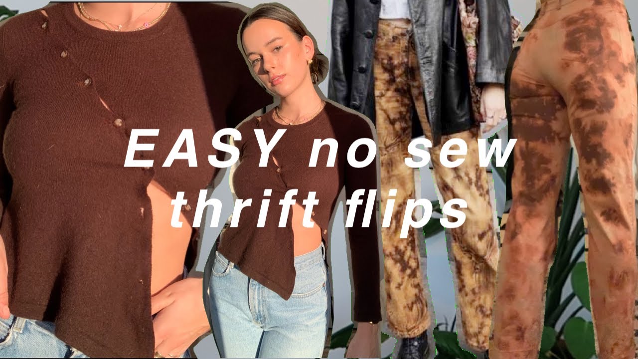 NO SEW thrift flips | easy clothing revamp