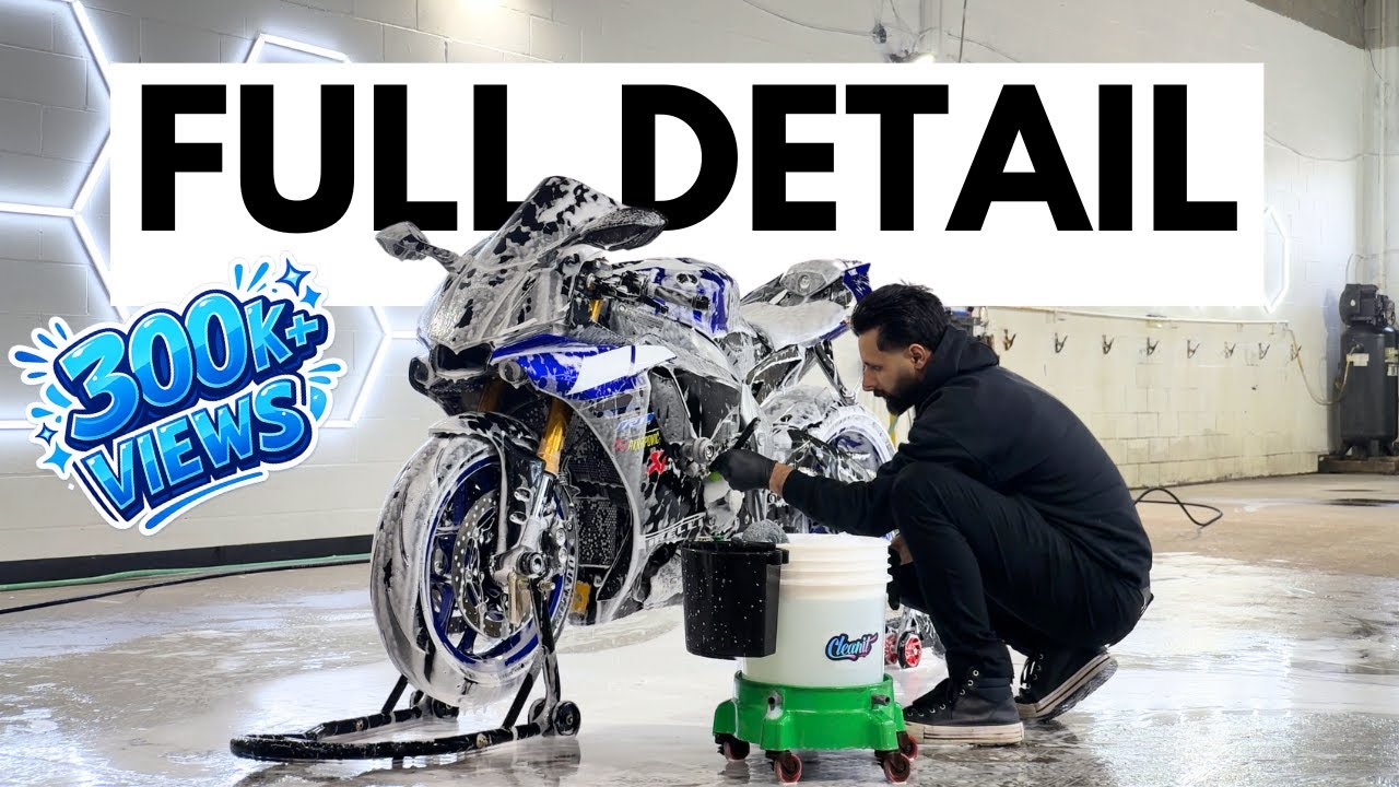 Yamaha R1 detailed wash-Chain,Rims&tire Cleaning, Engine&Body hand wash.