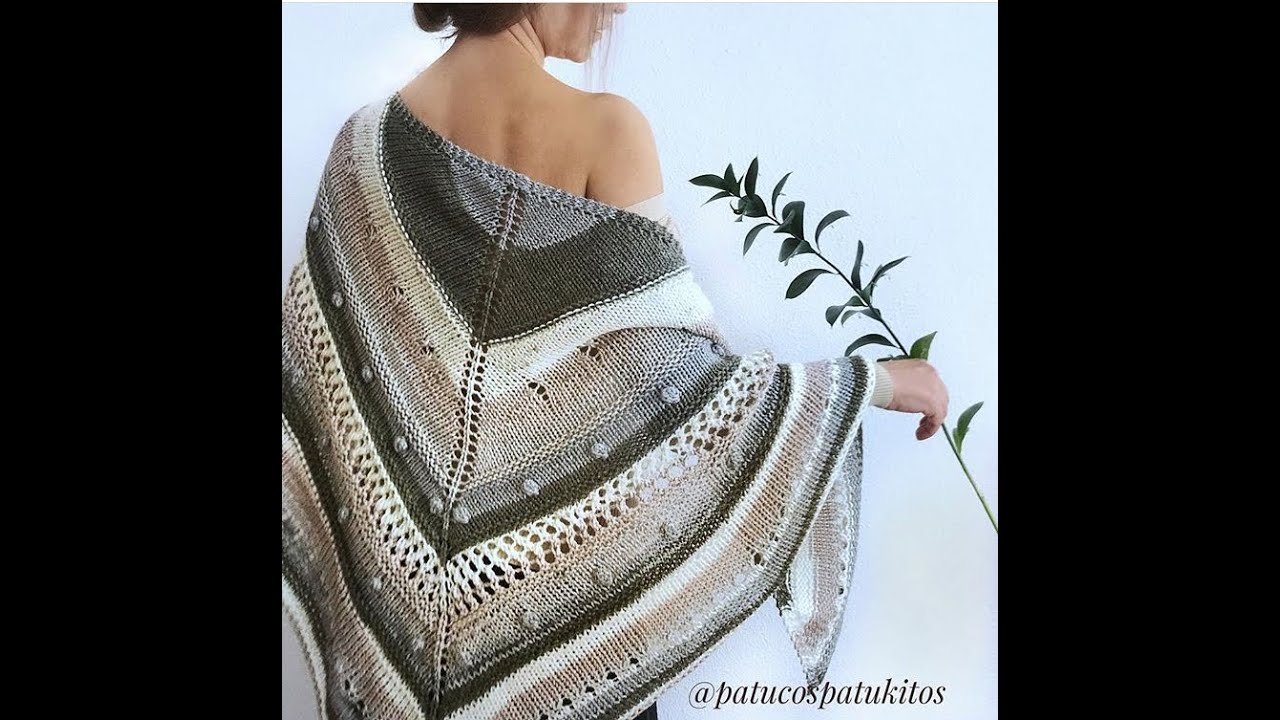 CHAL IRINA. Chal Elegante con puntos faciles de tejer