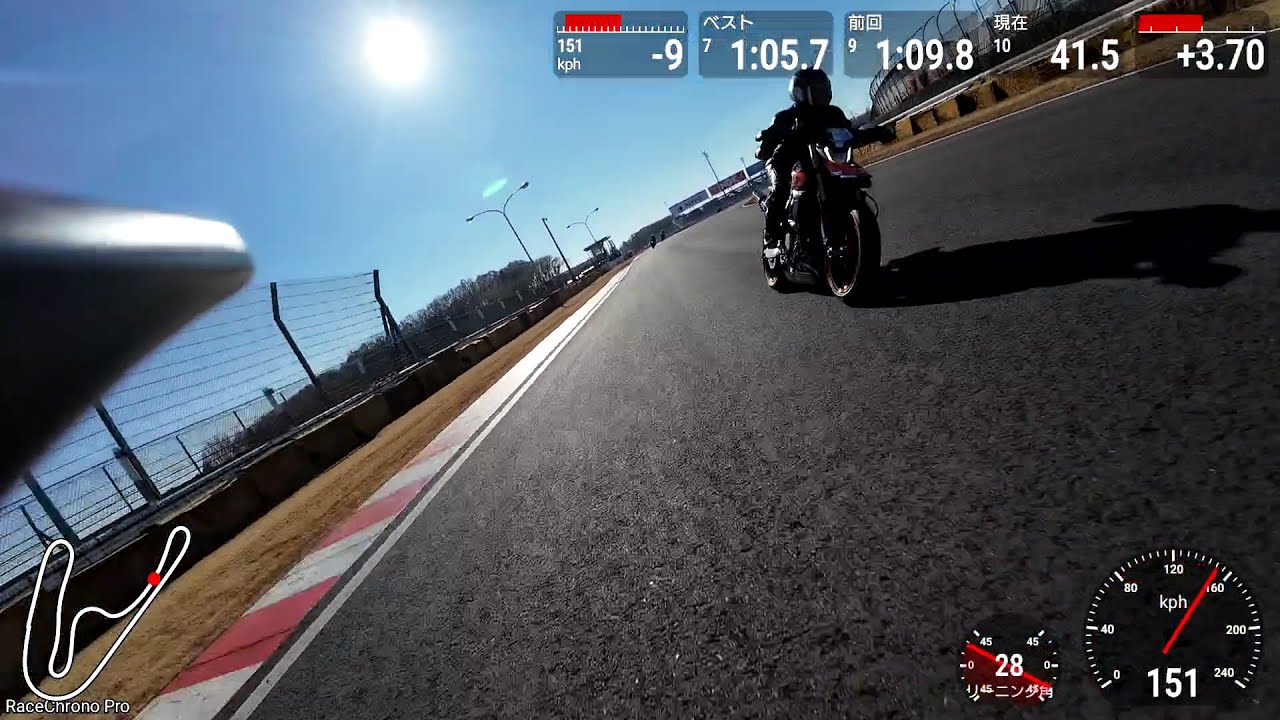 筑波サーキット 2025年12月7日 J1（Aprilia RSV4）Lap14 1'.5.0