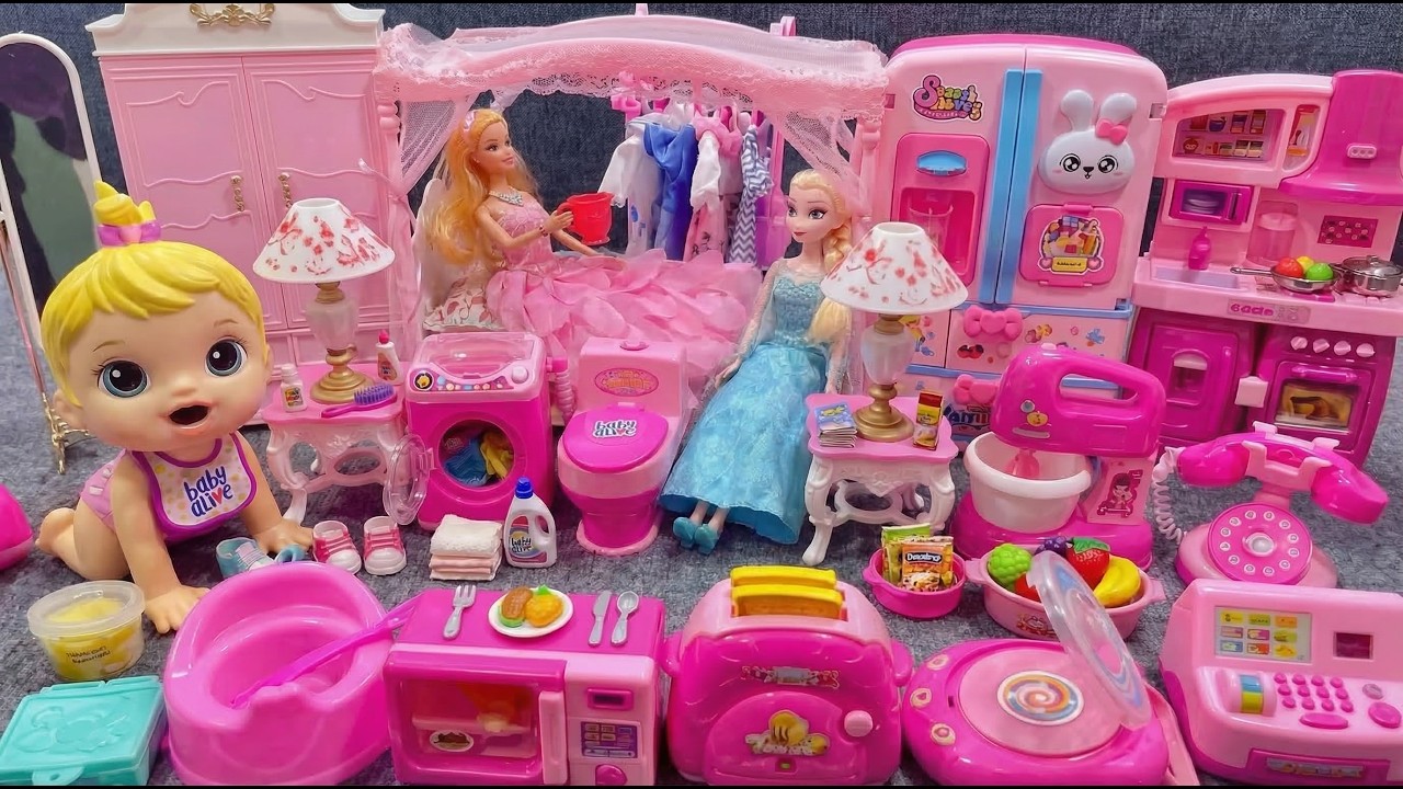 32 Minutes Satisfying Unboxing Barbie Princess Doll Family Playset, Wedding Bedroom Playset Review❤️