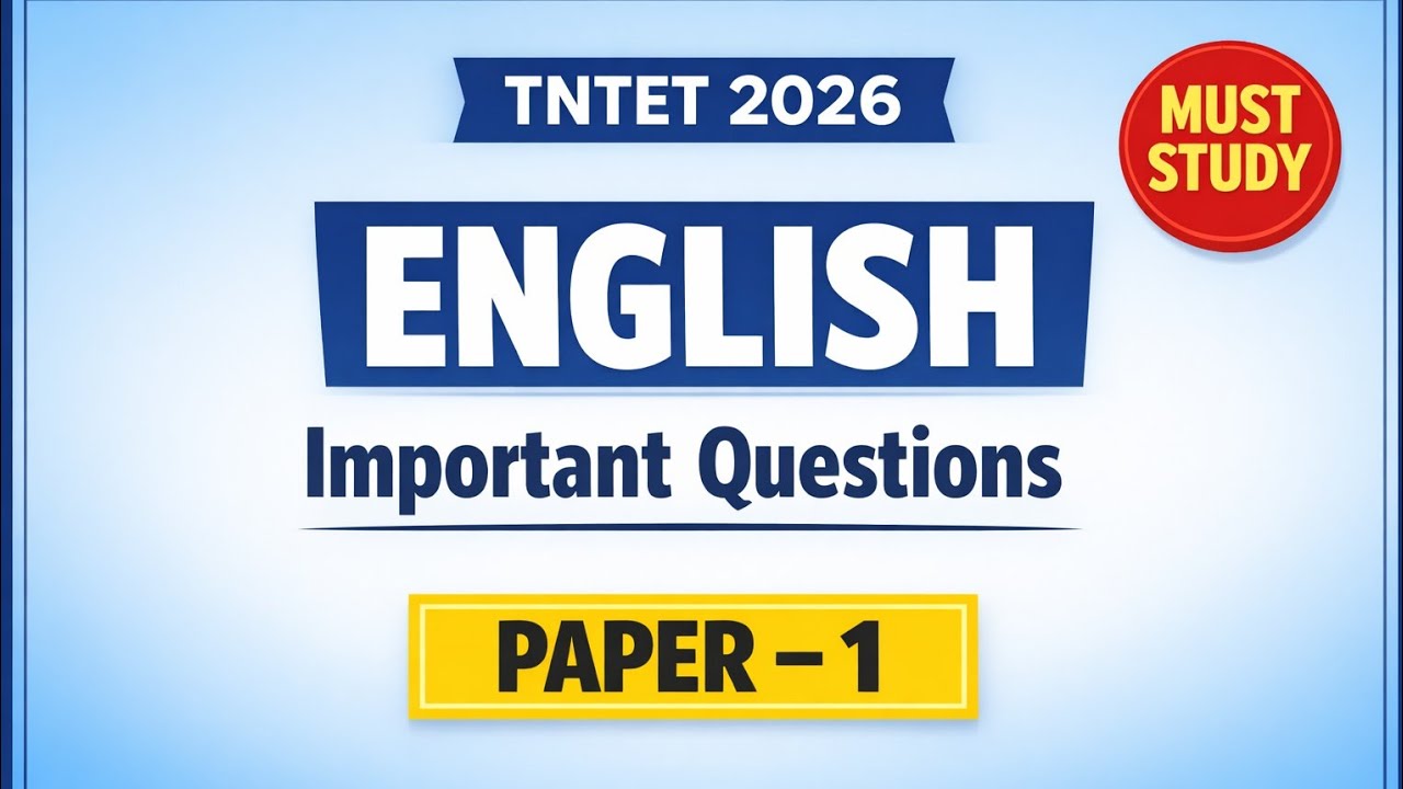 English important questions|Tntet|paper 1|2026