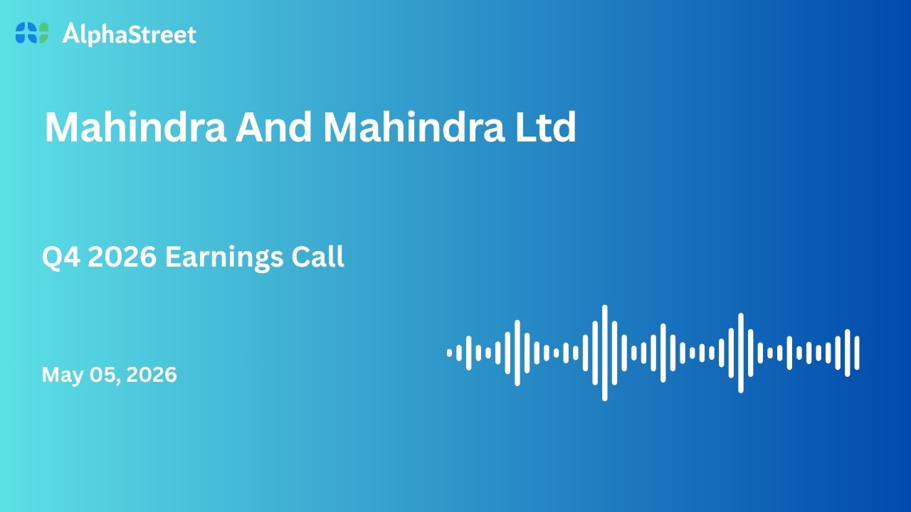 Конференц-звонок по итогам 4 квартала 2025-2026 финансового года компании Mahindra And Mahindra Ltd.