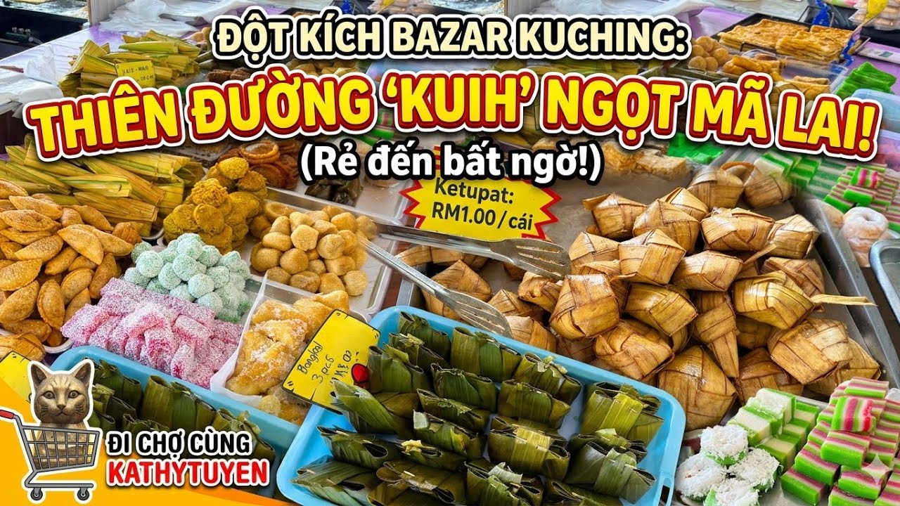 Đi chợ Bazar Ramadan tại Stutong, Kuching: Sốc vì quá nhiều món lạ của ẩm thực Malaysia!😳