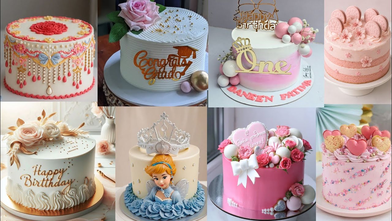 🎊 Birthday Cake Designs For Girls/💓Pink Colour Cake Designs/Birthday Cake Designs 
