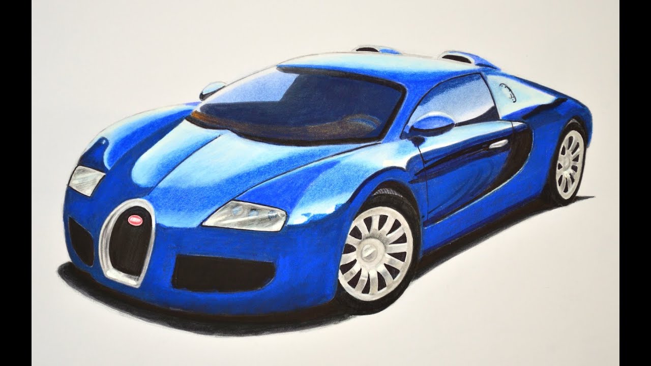 Dibujando carros deportivos: cómo dibujar un Bugatti con colores - Arte Divierte.