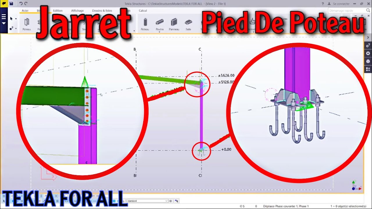 TSBECM : Création d’un Pied de Poteau & Jarret . « TEKLA STRUCTURE » { partie 2 }