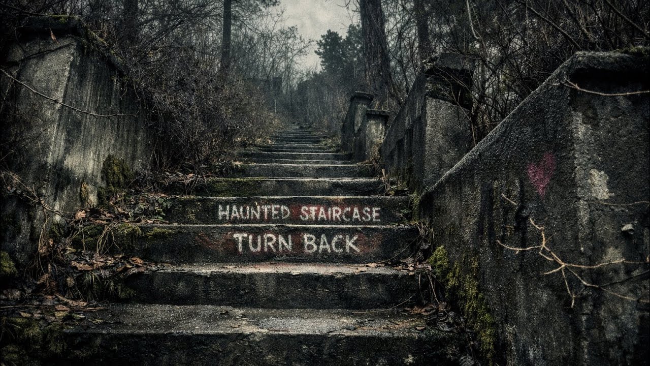 Exploring a haunted staircase: with a surprise at the top. 