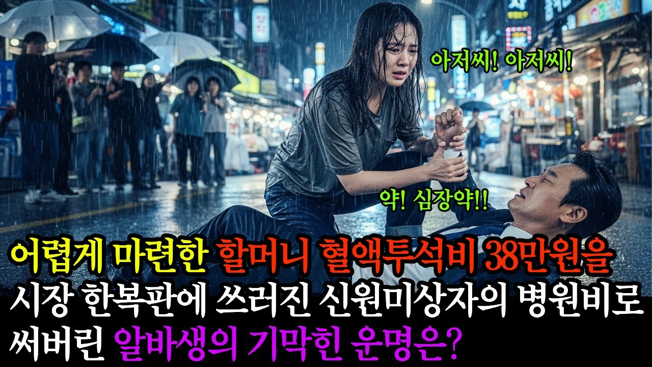 어렵게 마련한 할머니 혈액 투석비 38만원을 시장 한복판에 쓰러진 신원 미상자의 병원비로 써버린 알바생의 기막힌 운명은?｜감동사연 ｜인생사연  ｜노후사연 #시니어 인생사