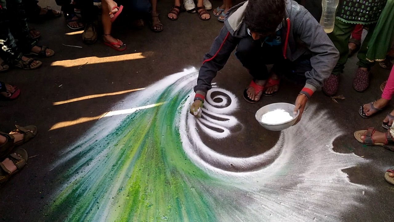 Best rangoli .Rohit kamble (swarali art's kolhapur ) rangoli design