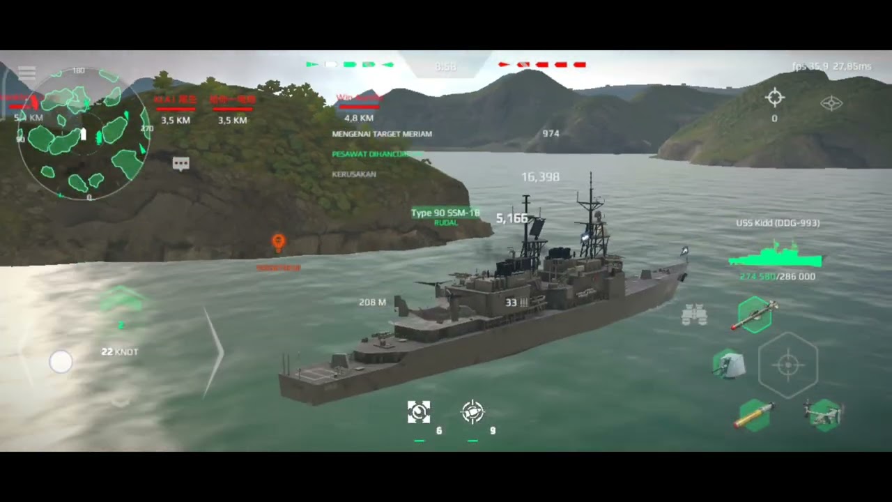 Memiliki kemampuan pertahanan udara yang kuat untuk kelasnya - USS KIDD (DDG-993) - Modern Warship