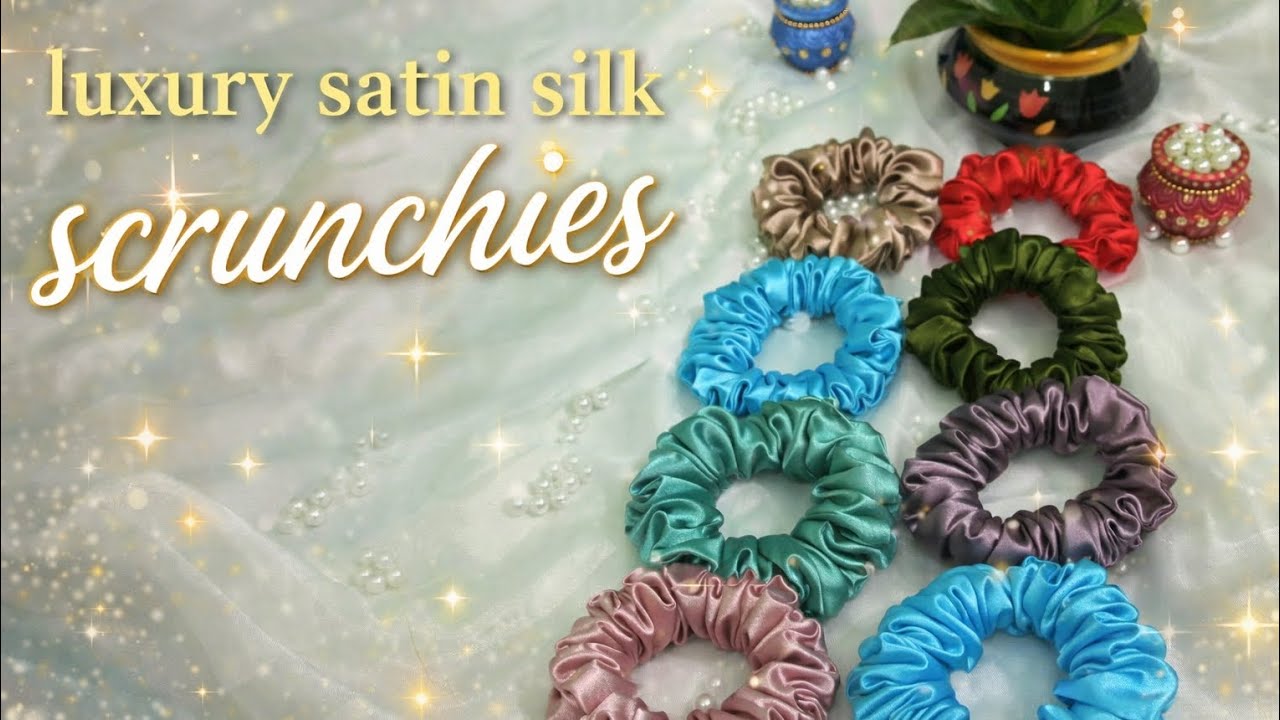 How to make small size scrunchie tutorial video 🩵💙💜🩷