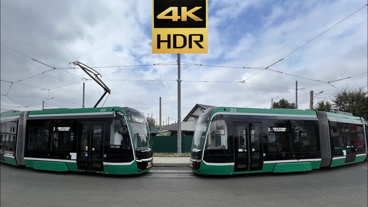 [4K 60fps HDR]CTP Iași-Bozankaya Trams on the new Line 3 between South Tătărași & Dancu Terminal