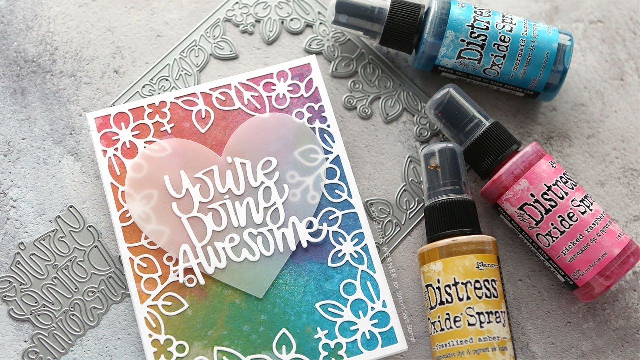 Distress Oxide Sprays Background + Die Cuts