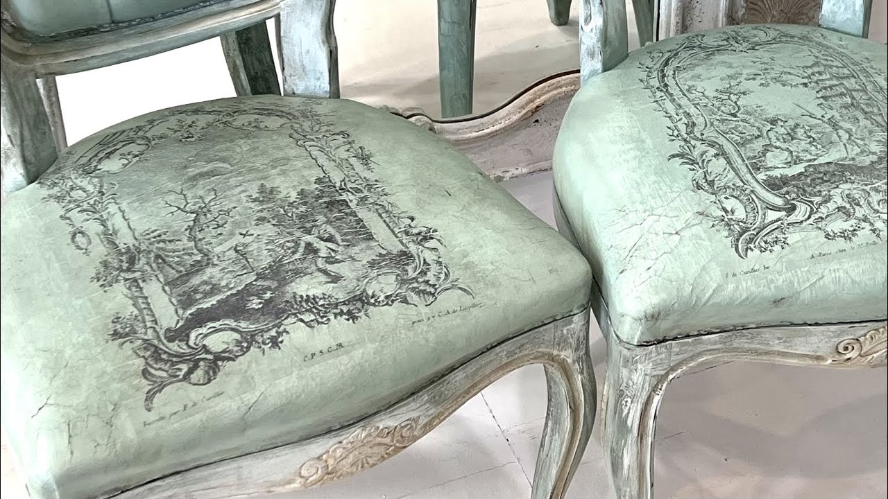 Painting Leather Chairs With Saltwash DIY Paint and IOD Inlays For Waste Not Wednesday