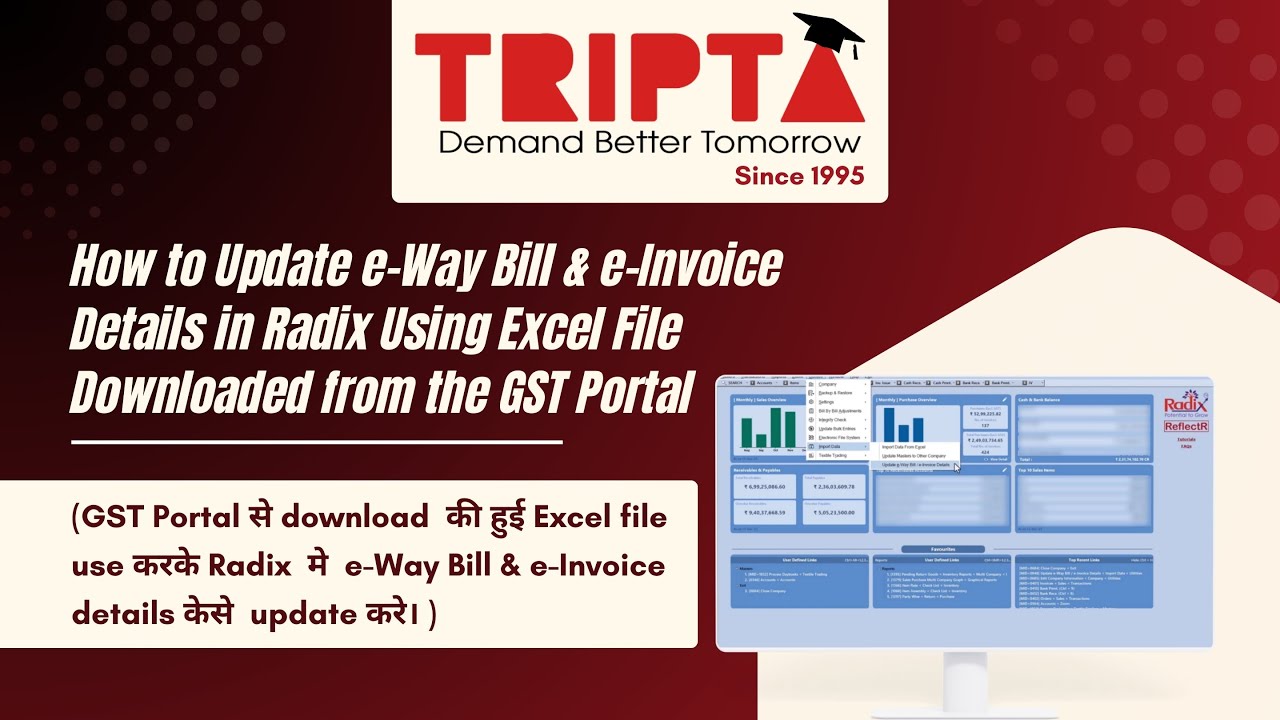 How to Update e-Way Bill & e-Invoice Details in Radix | GST Portal Excel Import Tutorial