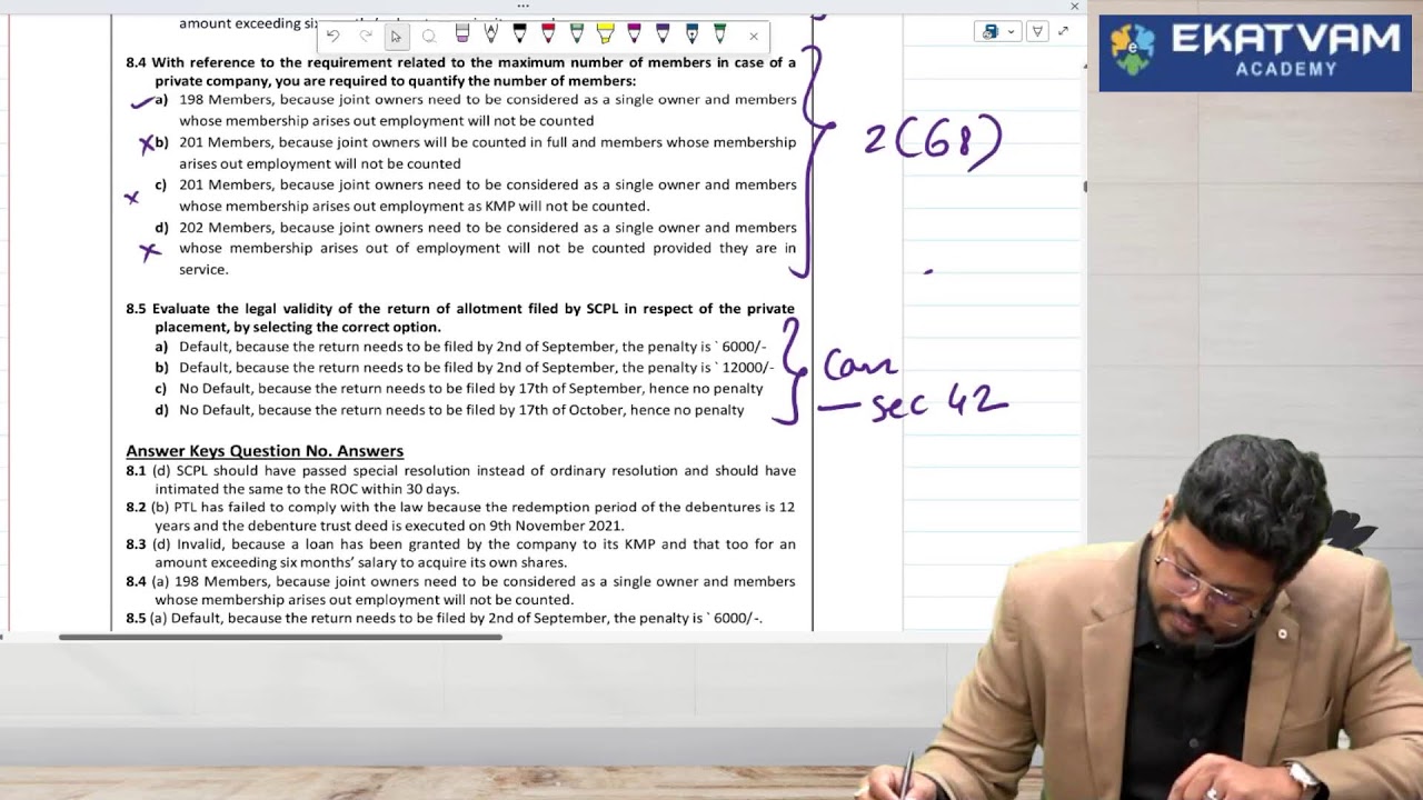 CA Inter Law MCQ Case Study Discussion 2 📝 | CA Darshan Khare 🎓 | How To Score High In CA Inter Law