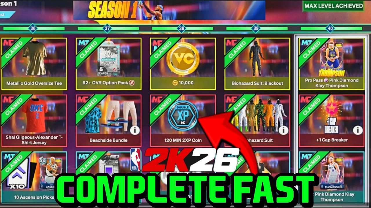 NBA 2K26 BEST METHOD TO COMPLETE SEASON PASS FAST!