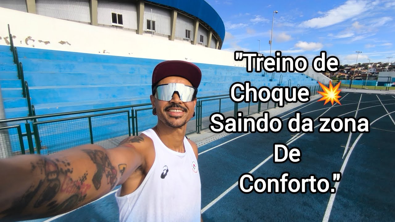 Saindo da zona de conforto na pista Rei Pelé. 🏃‍♂️💥Treino de choque pós-base pra acordar o corpo.