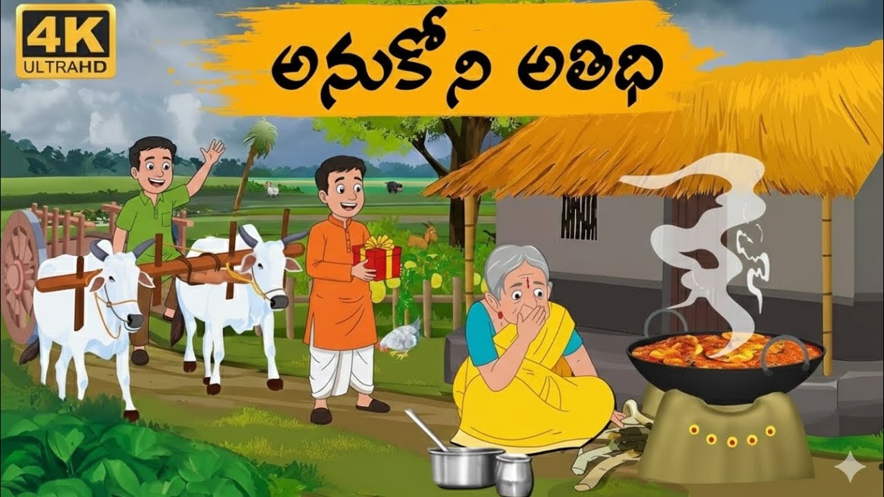 అనుకోని అతిధి | Telugu cartoon story | Telugu moral story | Telugu stories | Cartoon story | Story 