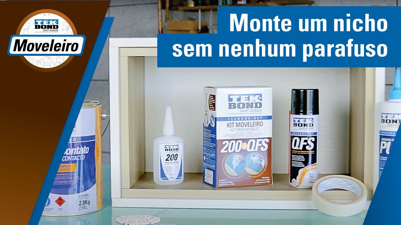 Nicho em madeira completo só com produtos Tekbond