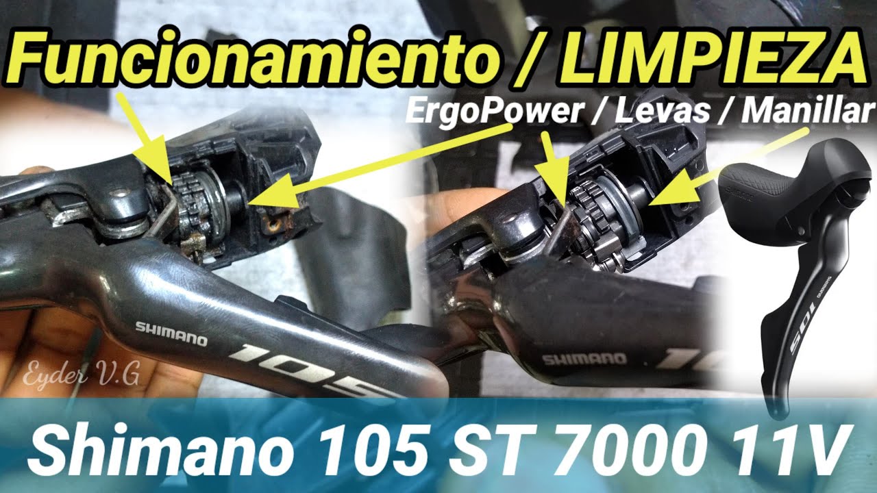 Limpieza y Funcionamiento Levas 105 ST 7000  Shimano derecha 11 velocidades