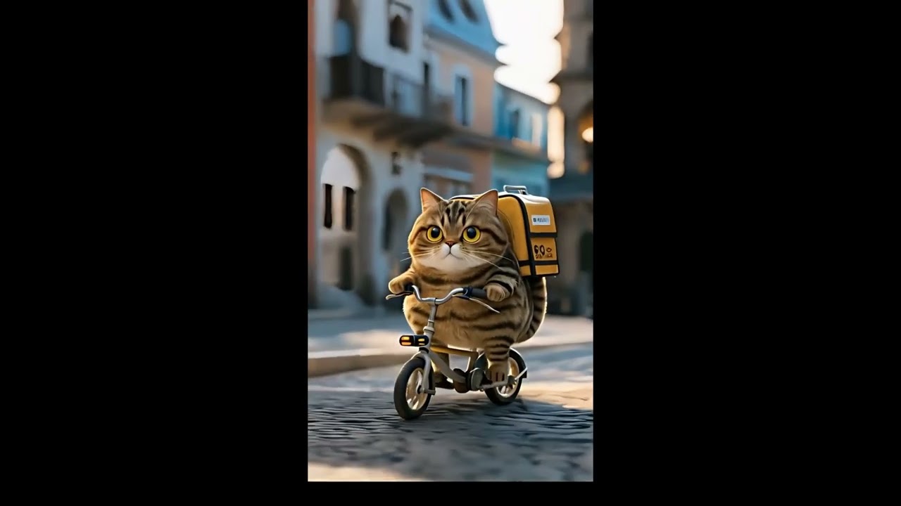 Gatinho Entregador 🚴🐱📦 #gatosfofos #amoranimal #animais #animaisfofos #mundoanimal #fofuraanimal