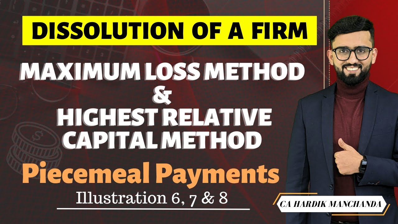 CA Foundation Accounts - Dissolution of a Firm | Piecemeal Payments | All Methods Covered |