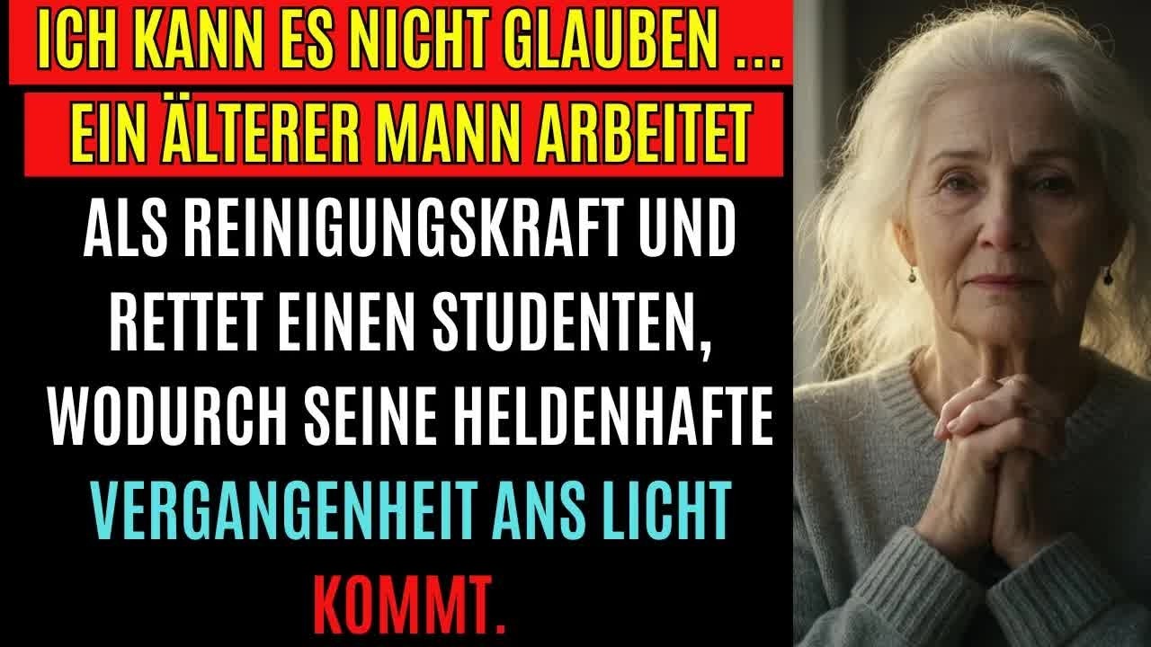 Ich kann es nicht glauben ... ein älterer Mann arbeitet als Reinigungskraft und rettet einen Student