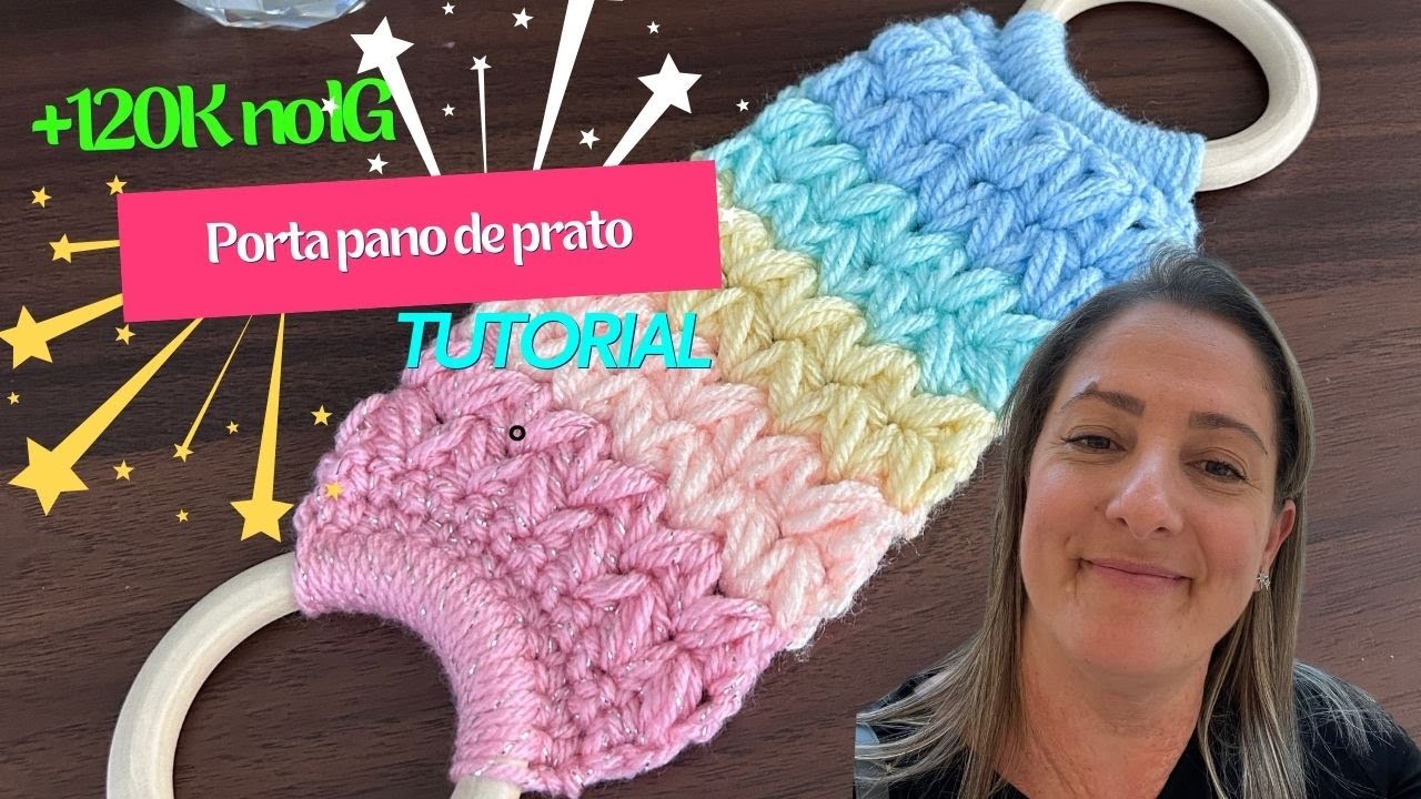 Porta pano de prato com o ponto puff