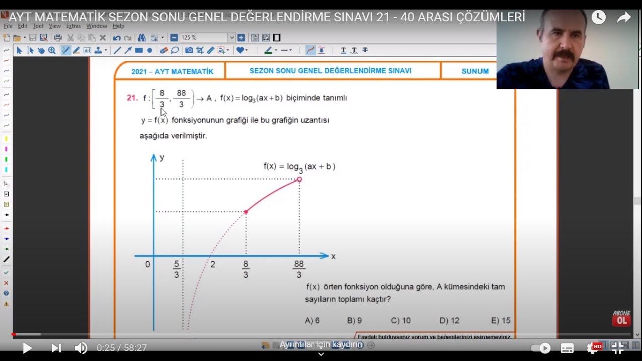 AYT MATEMATİK SEZON SONU GENEL DEĞERLENDİRME SINAVI 21 - 40 ARASI ÇÖZÜMLERİ