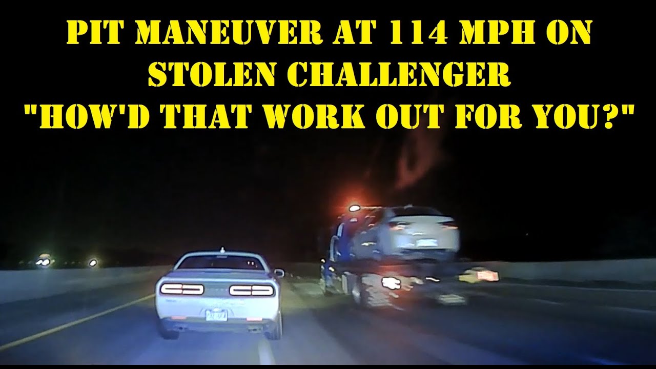STOLEN DODGE CHALLENGER - Arkansas State Police incredible PIT Maneuver at 114 MPH | PURSUIT
