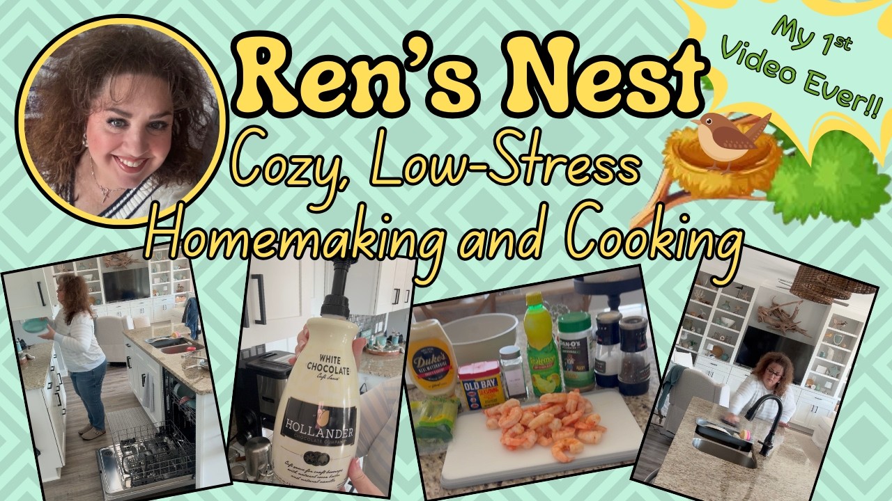 Cozy homemaking and a delicious 5-minute shrimp salad recipe!