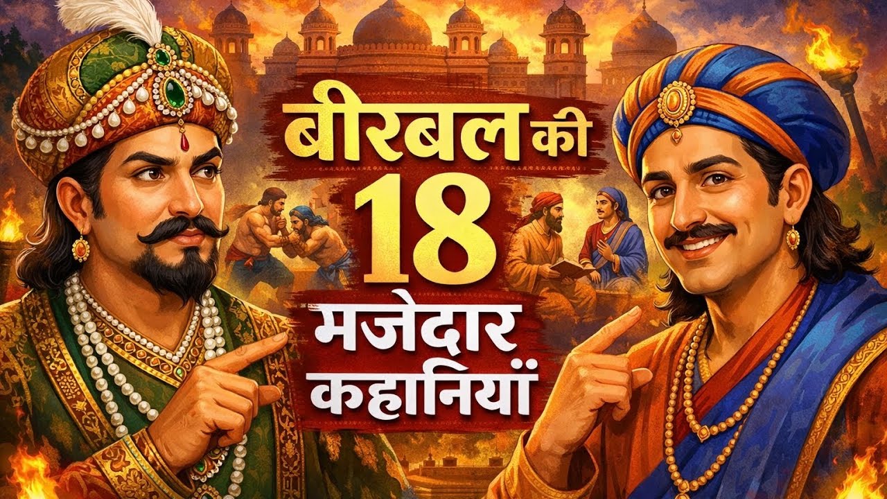 बीरबल की 18 मजेदार कहानियाँ 😃 Akbar Birbal Stories 🤩 Hindi Kahani 😍 Cartoon Videos 🤯