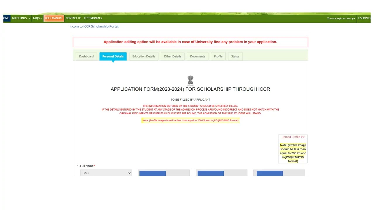 How to fill an ICCR scholarship application detailed guide