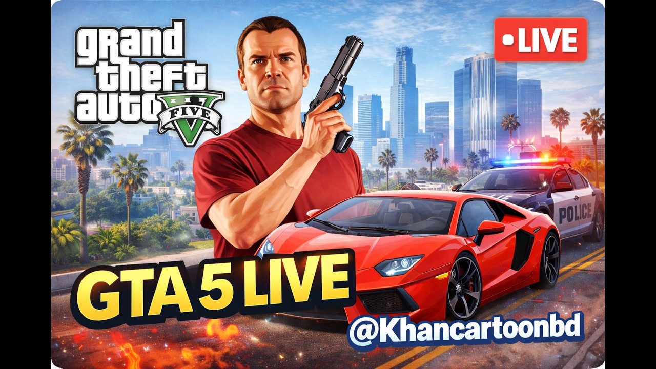 GTA 5 LIVE 🔴 Crazy Police Chase & Super Cars Gameplay | @khancartoonbd