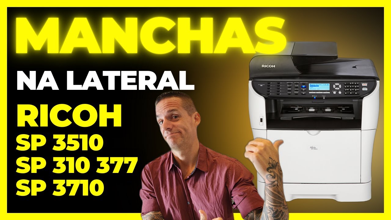 Manchas na lateral Ricoh SP 3510 310 377 3710