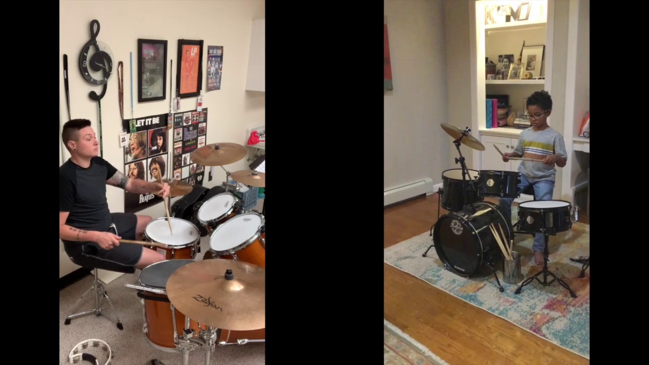 Oke - Virtual Learning Jam on Drum Set | Student Duet Performance | Dani Fiore Music