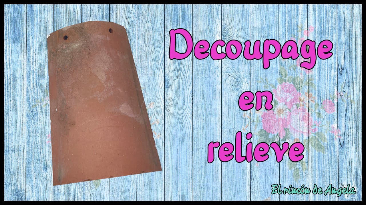 DECOUPAGE CON RELIEVE ♻️Reciclamos una teja ♻️🖌️🎨DIY manualidades faciles