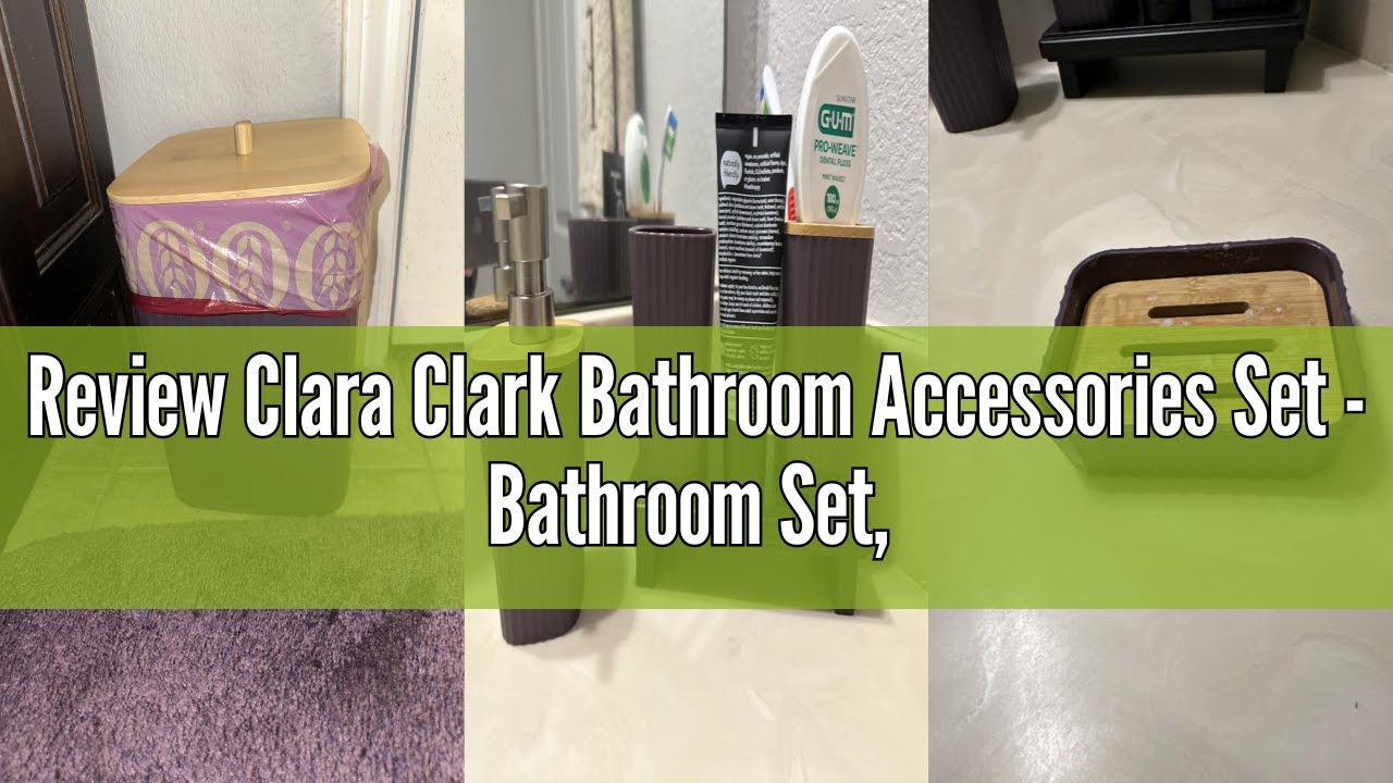 Review Clara Clark Bathroom Accessories Set - Bathroom Set, 20PC Bathroom Accessory Set, Black Showe