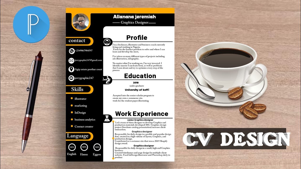 How To Create Best CV Design In Pixellab | Resume | Pixellab Tutorial | 2023 | #resume #cvdesign