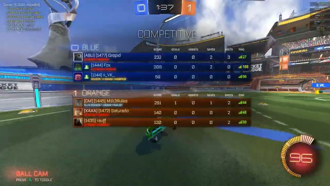 Scoring a Banger against ex-RLCS Pro M1k3Rules