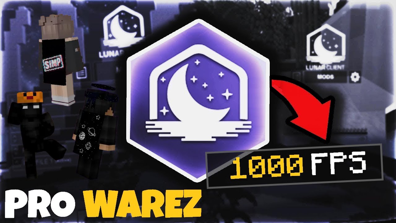 Lunar Client VŠECHNY VERZE pro WAREZ (Cosmetics, Lunar+, Vlastní Módy)