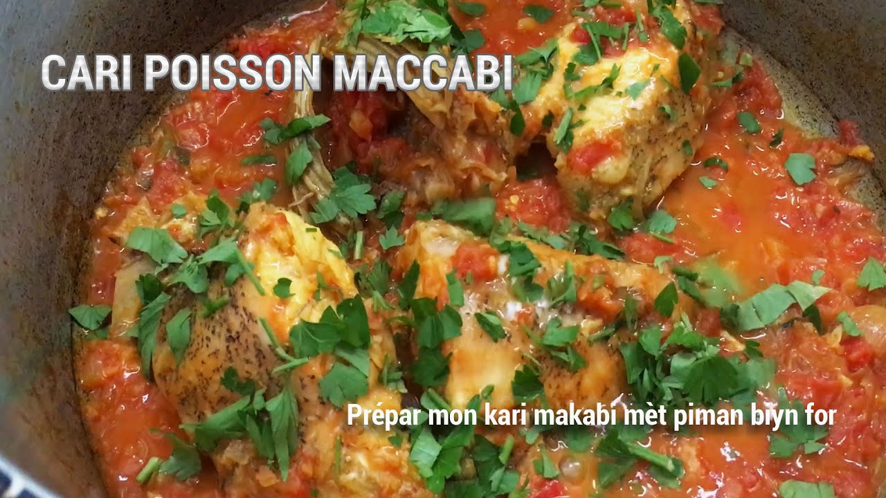 Cari poisson maccabi à la tomates et aux épices de la Réunion.