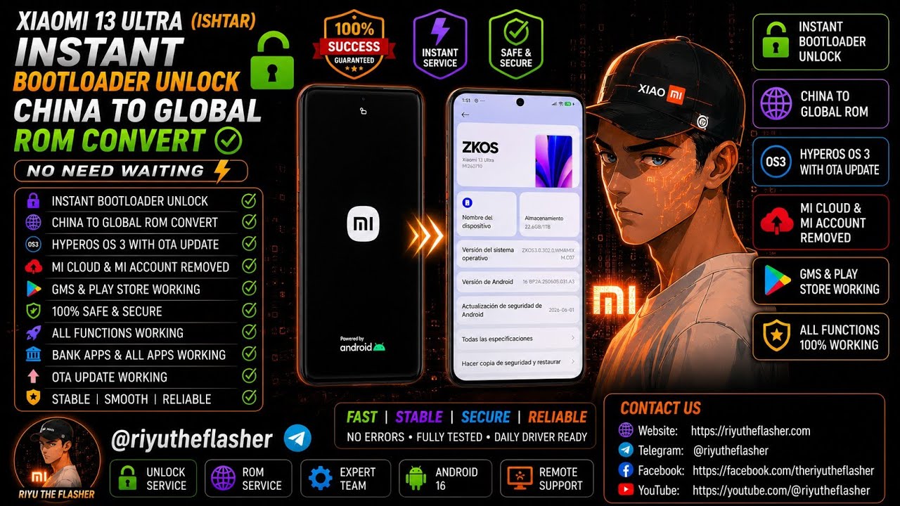 XIAOMI 13 ULTRA (ISHTAR) INSTANT BOOTLOADER UNLOCK AND ZKOS INSTALL✅🆗