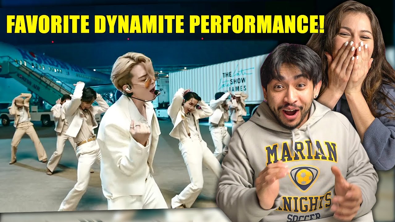 BTS Dynamite Performance on The Late Late Show - FIRST TIME COUPLES REACTION!