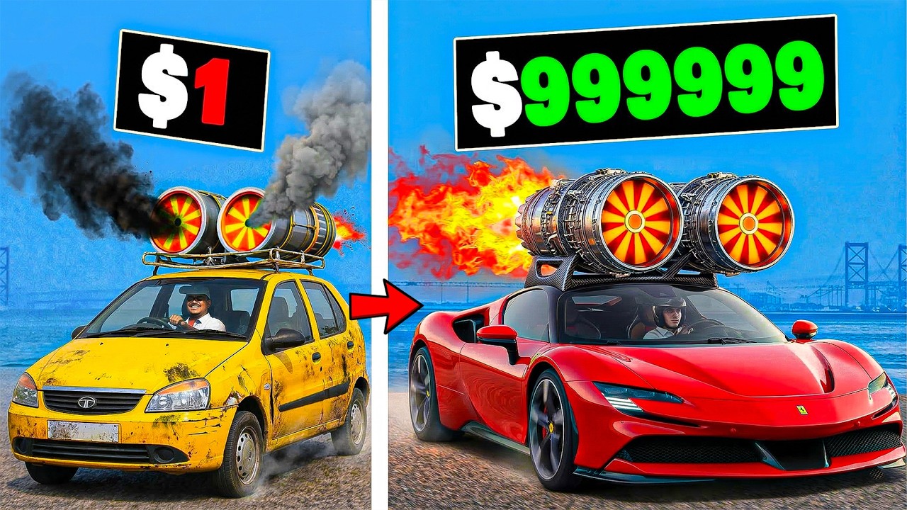 $1 to $1,000,000,000 ROCKET CAR in GTA 5!