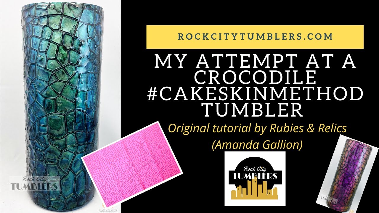 Crocodile Skin or Snake Skin Chameleon Mica  Epoxy Tumbler by RCT Mona Scott #cakeskinmethod