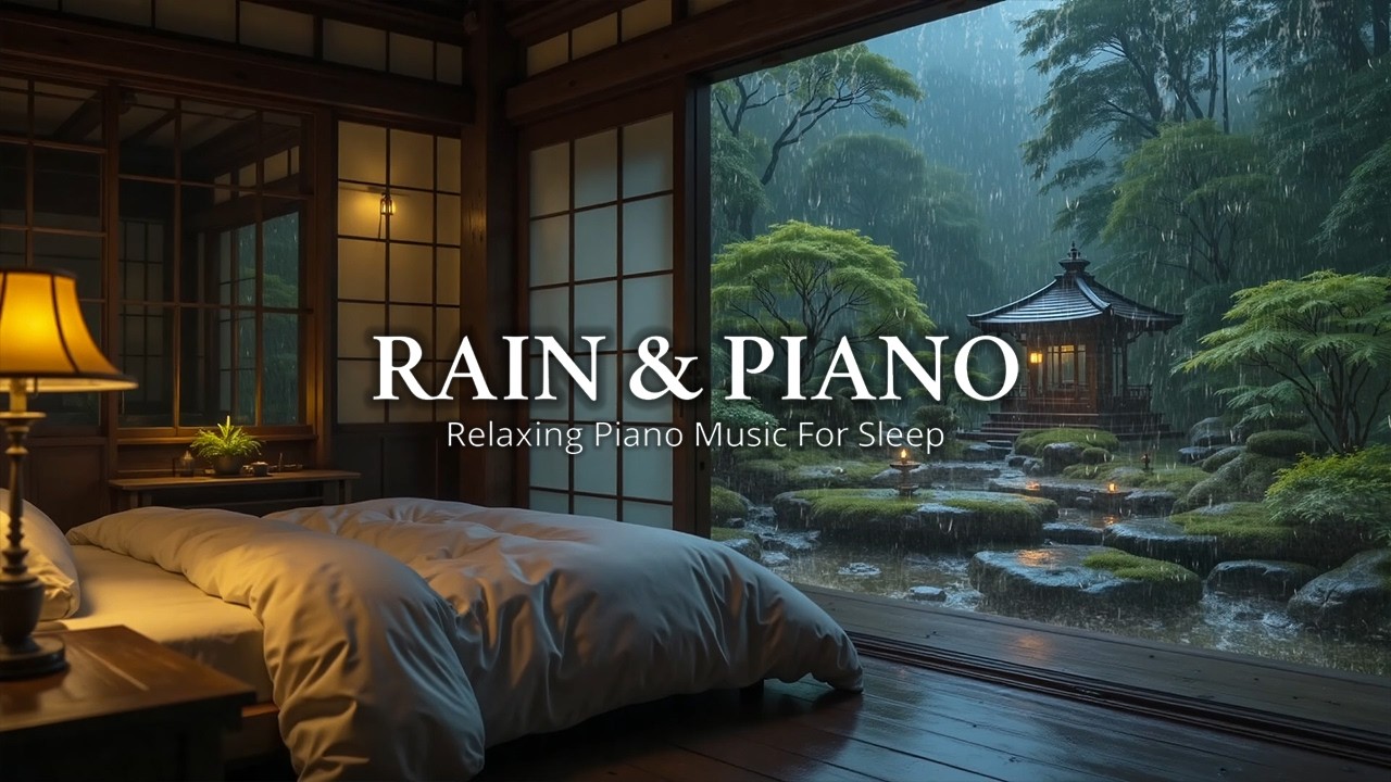 Relaxing Piano and Rain Sounds for Sleeping – Stress Relief and Anxiety | Peaceful Bedroom Ambience