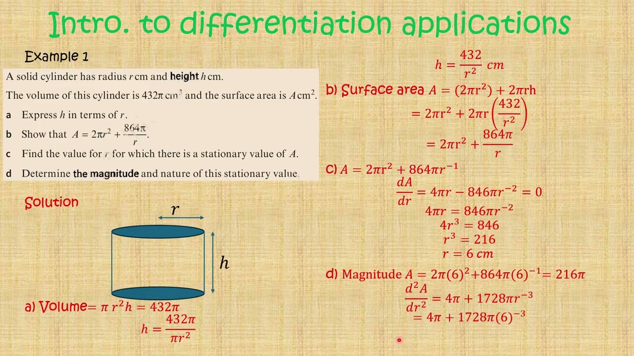 Differentiation Part 9 (Introduction to the application of differentiation)